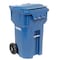 Global Industrial Mobile Heavy Duty Trash Container, 65 Gallon, Blue 237279BL - alternate 1